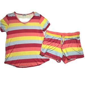 Wildfox Womens Large Pajamas PJs Lightweight Jersey Knit Short Set Soft
